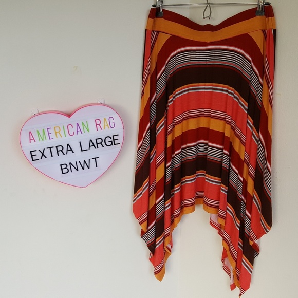 Macys🦋earthtone stripe skirt🦋BNWT🦋sz XL (jr) - Picture 3 of 5